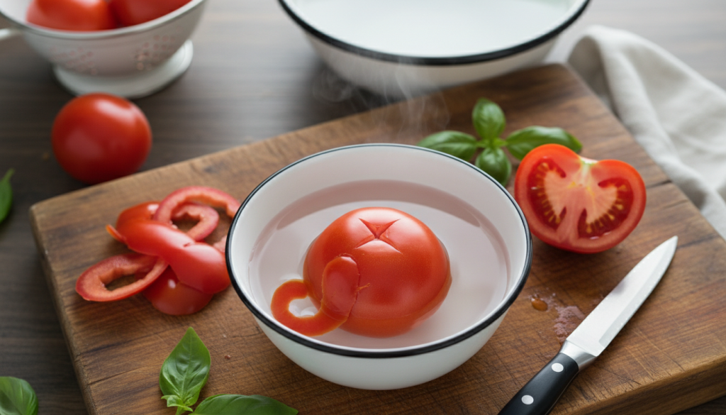 トマトの下ごしらえと皮のむき方