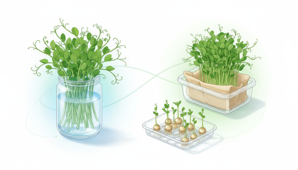 豆苗の保存方法で鮮度をキープ！シャキシャキ長持ちの秘訣と再収穫の楽しみ方