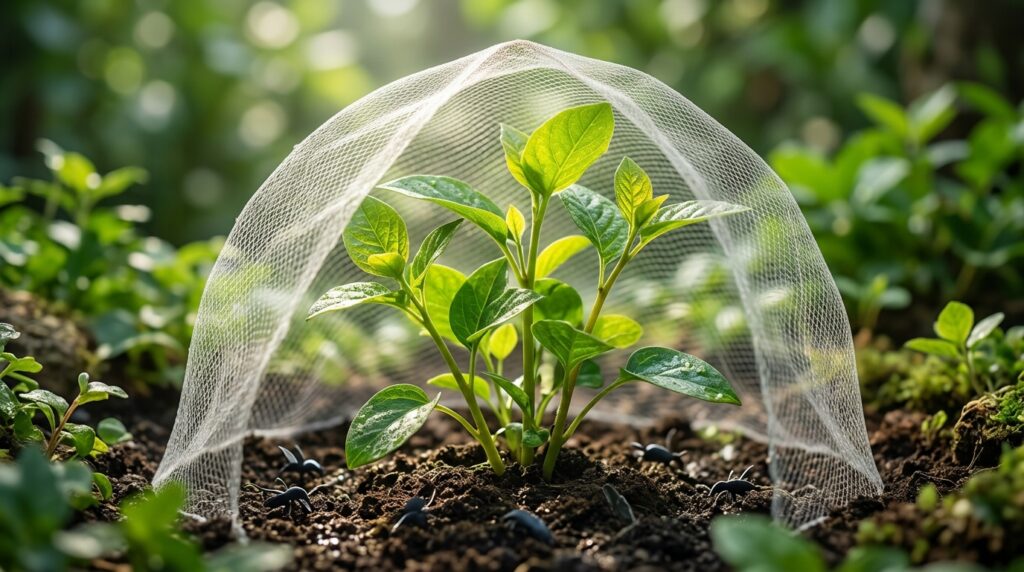 害虫対策：ネットを活用して健康な株を育てる